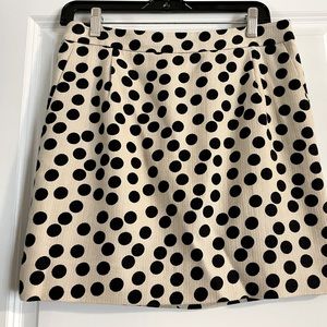 J. Crew tan and black polka dot skirt. Excellent condition. Size 4